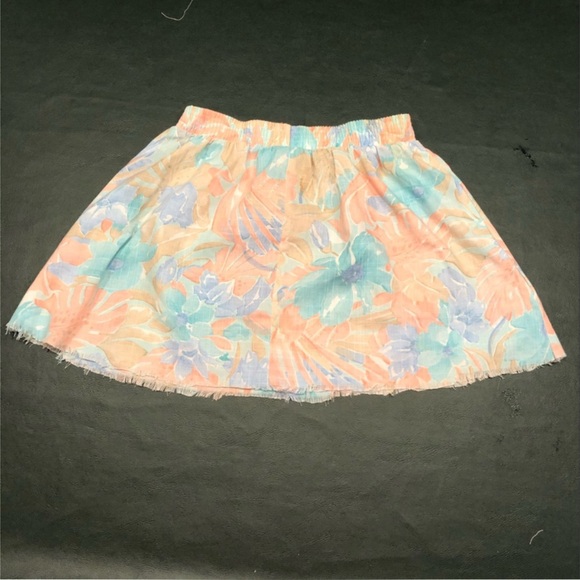 VTG Cut Off Convertible Floral Crop Baby Doll Tube Top / A-Line Flare Mini Skirt - Picture 11 of 14